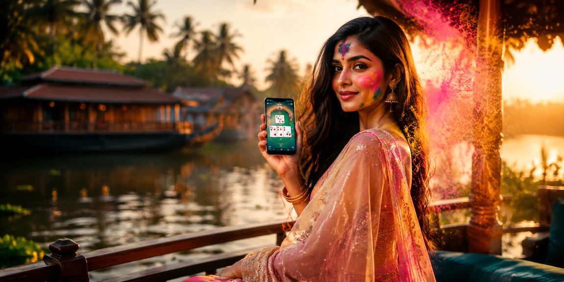Players enjoying Rummy during Holi festival in Kerala